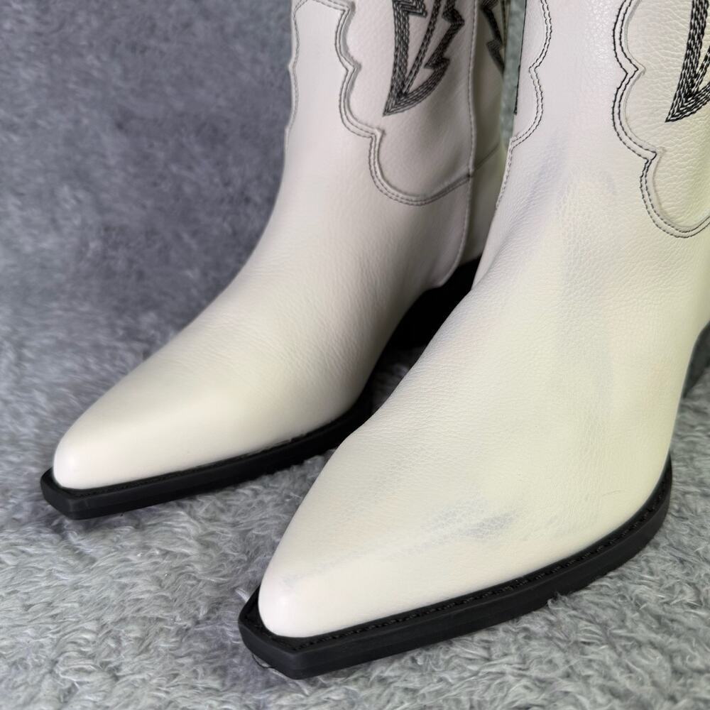 Marc Fisher Ltd. Roselle Western Boot Size 6.5 Women's White Leather MSRP $329 - Picture 3 of 11